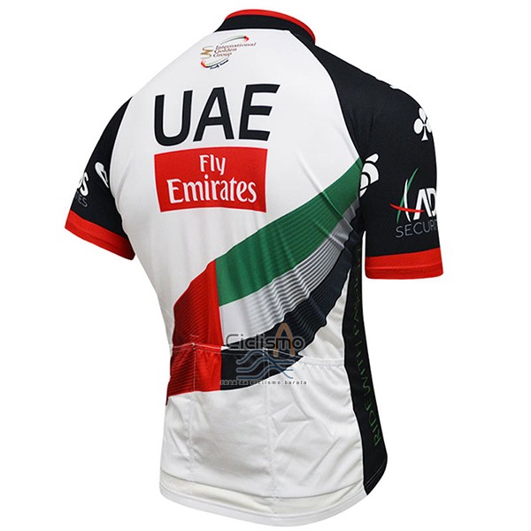 Uci Mundo Campeon UAE Ropa Ciclismo Culotte Corto 2017 Mangas Cortas Blanco